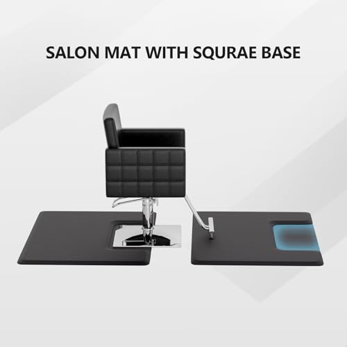 OmySalon 3' x 4' Barber Floor Mat Anti Fatigue for Stylist Standing, 3/4'' Thick Comfort Hair Matt Square Base for Salon Styling Chair, Hair Cutting Hairdressing Beauty Equipment