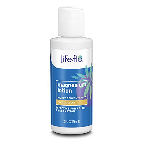 LIFE-FLO Magnesium Lotion w/Concentrated Magnesium Chloride | Calms & Rejuvenates Muscles & Mind | Vanilla Scent (2 oz)