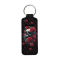 Rose Skeleton Chapstick Holder Keychain with Metal Ring