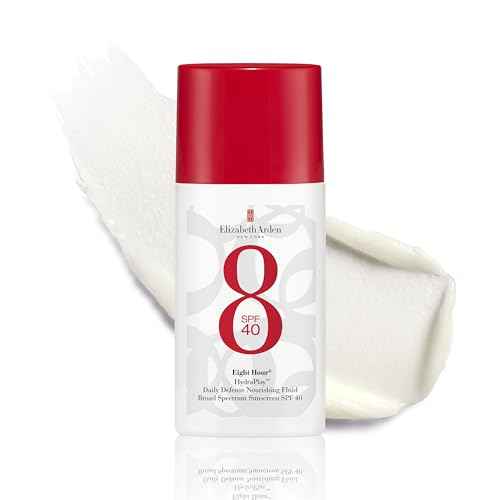 Elizabeth Arden Eight Hour HydraPlay Daily Defense Nourishing Fluid Broad Spectrum Face Sunscreen SPF 40, No White Cast, Non-Comedogenic, Fragrance-Free, 1.7 fl oz.