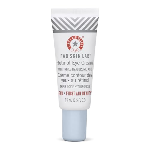 First Aid Beauty FAB Skin Lab Retinol Eye Cream with Triple Hyaluronic Acid – .5 Oz.