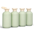 DEMORA 6.6oz Green Refillable Travel Bottles Set - Leakproof Toiletry Containers