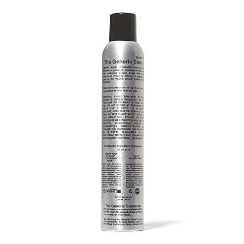 Generic Value Products Volumizing Hair Spray, Strong Hold, Control, and Volume, FastDrying, Humidity Resistant, 10 oz