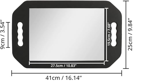 Handheld Hairdressing Mirror with Dual Handles - Lightweight Foam Back View