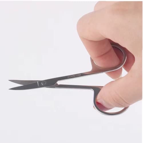 Mini Curved & Round Tip Facial Hair Scissors - 3.5in Precision Grooming Set