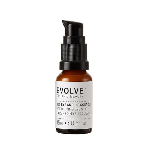 Evolve Organic Beauty - 360 Eye + Lip Contour Cream | Invigorate, Protect, Rejuvenate | Green Tea, Pomegranate | Small-Batch, Vegan Clean Beauty (0.45 oz | 15 mL) Packaging May Vary