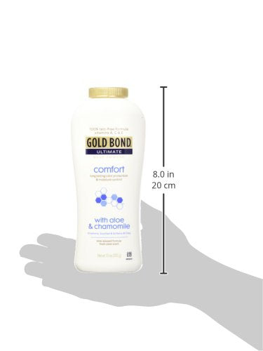 Gold Bond Ultimate Comfort Body Powder 10 oz. (Pack of 3), Talc-Free Formula with Aloe & Chamomile