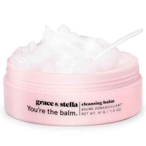 grace & stella Cleansing Balm - Travel Size Makeup Remover - Deep Cleansing & Hydrating Face Cleanser - Dissolves Waterproof Make Up, SPF & Impurities - Gentle on Skin - Vegan Skincare (41 g/ 4.3 oz)