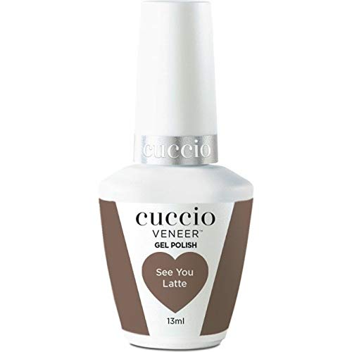 Cuccio Colour Veneer Nail Polish - Triple Pigmentation Technology - Polish Free Soak Off Gel - For Manicures And Pedicures - Full Coverage - Long Lasting High Shine - See You Latte - 0.44 Oz