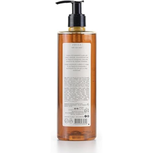 Prija Vitalizing 2 in 1 Shower Gel and Shampoo with Ginseng Extract, Hydrating and Energizing Hair and Body Wash Gel with Pump Dispenser, Luxurious Shower Gel 5 x 12.85 Fl. Oz