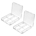 Beaupretty 2 Pack Refillable Lipstick & Makeup Palette Set - Clear 4-Grid Depotting Cases for Women Girls Ladies