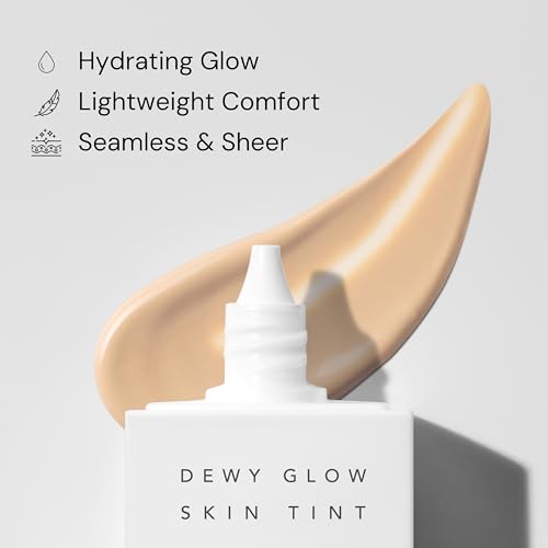 THANK YOU FARMER Dewy Glow Skin Tint, Long-Lasting Tinted Moisturizer, Light coverage, Vitamin B3, Niacinamide, Adenosine, Korean Beauty Makeup Dermatologist Tested, Honey, 1.75 fl oz