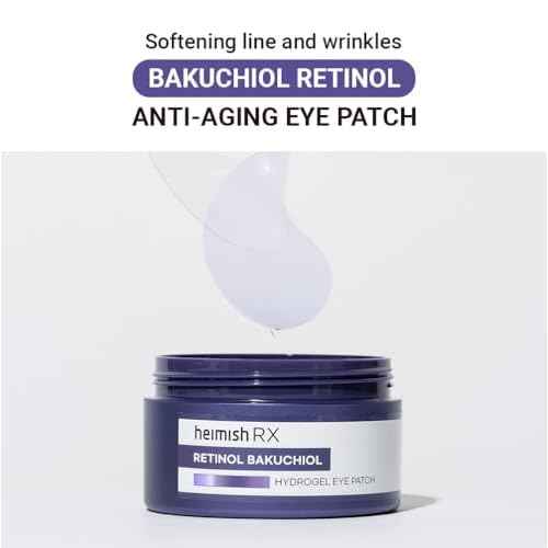 HEIMISH RX Retinol Bakuchiol Hydrogel Eye Patch - Anti Aging Under Eye Patches, Hydrating Formula with Retinol, 2% Niacinamide for Dark Circles, Puffiness & Wrinkles, Korean Skincare, 1.4g/60ea
