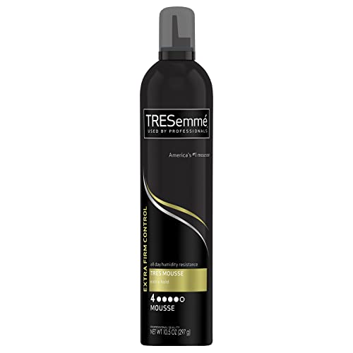 TRESemm? Tres Mousse Tres Extra Firm Control Mousse, Frizz Control with Flexible Feel for All Hair Types, Humidity Resistant, 10.5 oz