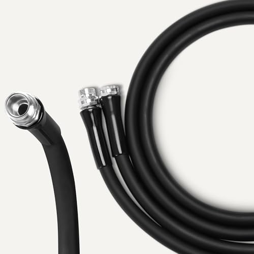 Amazon Basics 75ft Lightweight Garden Water Hose Hybrid Polymer Weather-Resistant Aluminum High-Pressure
