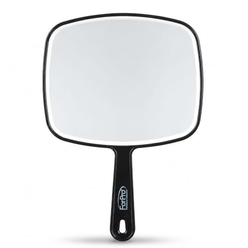 ForPro Hand Mirror 9.6" Distortion-Free Black