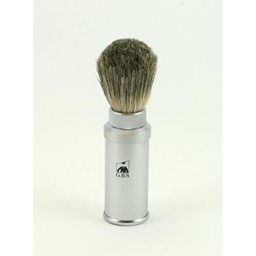 G.B.S Safety Razor, Matte Silver Finish Adjustable Tension and Friendly Shave Brush Badge Bristles Leather Protective Razor Blades