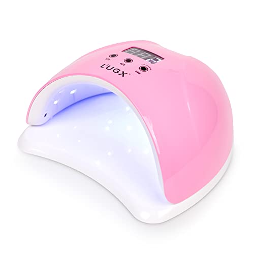 L'UGX 48W UV LED Nail Lamp Nail Dryer for Gel Polish with 3 Timer, Gel Nail Polish Curing UV Light, Perfect for Home Salon Use (Pink)