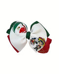 1st Edition Mexican Hair Bow | Small Handmade Red, White & Green