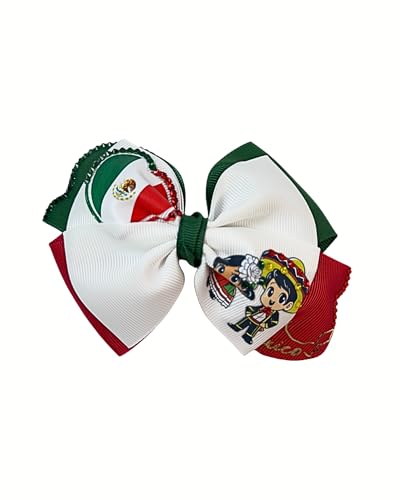 1st Edition Mexican Hair Bow | Small Handmade Red, White & Green