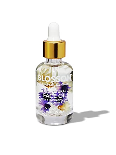 Blossom Unscented All Natural, Vegan, Cruelty Free Face Oil with Vitamin E, Infused with Real Flowers, Made in USA, 0.5 fl. oz., Fall Medley