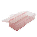 Transparent Nail Art Storage Box with Pink Flip Lid