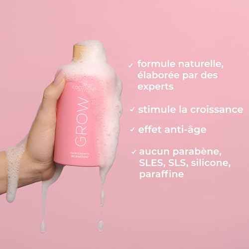 COCOSOLIS GROW Hair Growth Shampoo | Shampoo For Hair Growth & Anti-Aging Formula for Women | With Kerascalp & Vitamin E | Strengthens Follicles | Vegan Hair Care