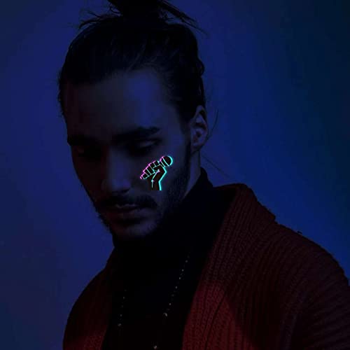 Glow in the Dark Temporary Tattoos - 20 Sheets, 160+ Designs
