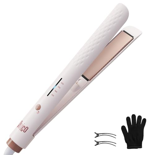 QUICO Travel Hair Straightener with Adjustable Temp & Clips