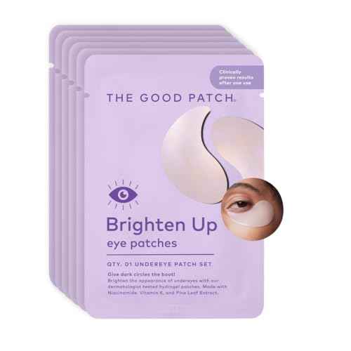 The Good Patch Brighten Up Hydrogel Under Eye Patches for Dark Circles and Puffy Eyes, Made with Niacinamide, Vitamin K, Pine Leaf Extract, Clinically Proven (6 Total Patch Sets)