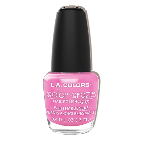 L.A. COLORS Craze Nail Polish, Pink Bubbles 0.44 Fluid Ounce and Hottie 0.44 fl. oz. Bundle