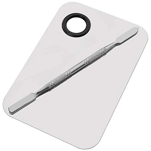 6x4 Inch Stainless Steel Makeup Palette with Spatula - Cosmetic Mixing Tool