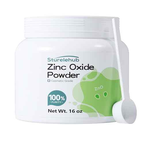 Zinc Oxide Powder, 16OZ 100% Purity, Non-Nano and Uncoated, Cosmetic Grade, Zinc Oxide Powder for DIY Sunscreen