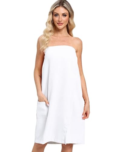 Women's Waffle Towel Wrap – Lightweight Spa Body Wrap with Adjustable Closure