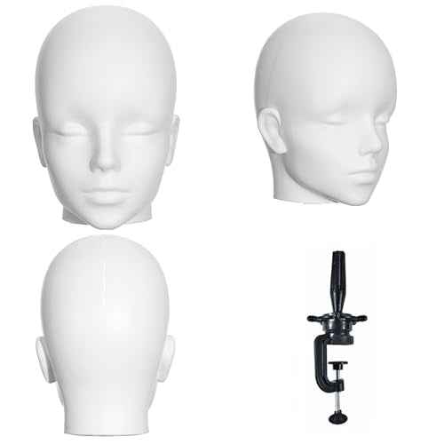 Mannequin Head Male Professional Cosmetology White Manikin Head for Display Headset, Headphone, Game Console, Hats, Wigs Jewellery