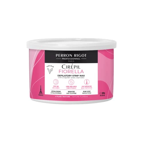 Cirepil - Fiorella - 400g / 14.11 oz Soft Wax Tin - Fresh Peony Scent & Rosin-Free Formula - Beginner-Friendly Strip Wax for Face & Body - Low Temp Refill Tin, Strips Needed