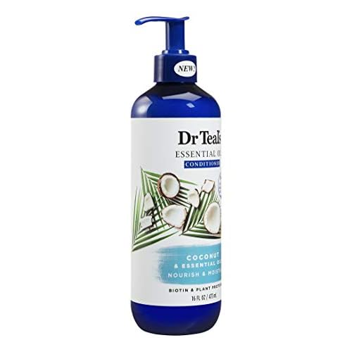 Dr Teal's Coconut Nourish & Moisture Essential Oil Conditioner, Sulfate Free, 16 Fl Oz