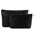 Wandering Nature Makeup Bag 2 Pack - Vegan Leather Cosmetic Pouch