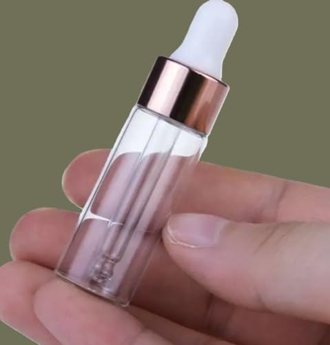 Rose Glass Dropper Bottles for Essential Oils, 4-Pack 1-5ml