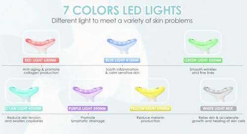 7-Color Red Light Therapy Face Massager with Vibration & Heat