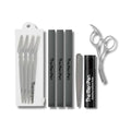 The Men Pen Complete Eyebrow + Hydrating Grooming Kit for Men | Scissors, Hydrating Caffeine Roller, Tweezers, Razors & 3 Eyebrow Filler Pens for Shaping | Trimming & Defining Brows - Black