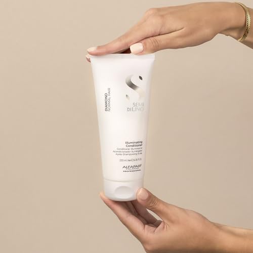 Alfaparf Milano Semi Di Lino Diamond Shine Illuminating Hair Conditioner - Sulfate Free - For Normal Hair - Safe on Color Treated Hair - Paraben and Paraffin Free - Professional Salon Quality, 6.76 Fl Oz