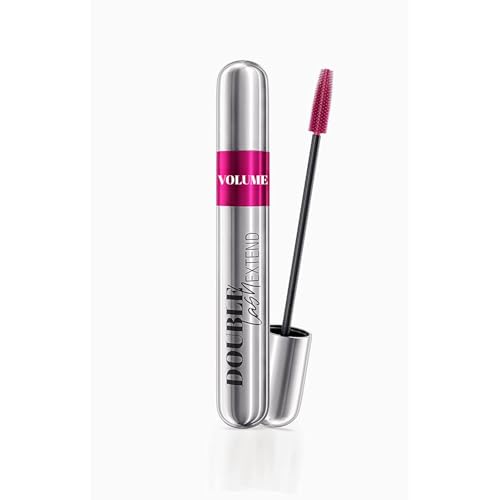 Double Lash Extend Mascara - 2-Step Volumizing & Lengthening, No Clump Buildable Black Mascara 0.41 fl oz