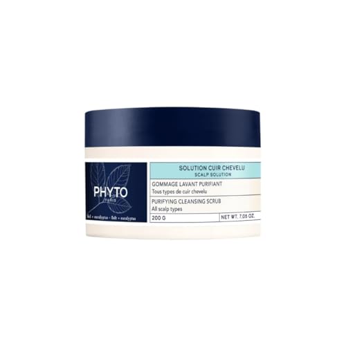 PHYTO SCALP SOLUTIONS Purifying Cleansing Scrub – Exfoliating Sea Salt & Eucalyptus Scalp Detox – Silicone & Sulfate-Free – Refreshes & Balances Oily Scalp – 7.05 oz