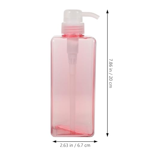 DOITOOL Four-Square Lotion Bottle with Pump Large Capacity Refillable Liquid Bottle Dispenser for Shampoo Body Wash Hand Soap Portable for Home and Hotel Use