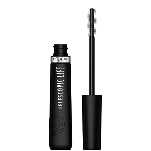 L’Oréal Paris Telescopic Lift Washable Mascara, Lengthening and Volumizing Eye Makeup, Lash Lift with Up to 36HR Wear, Black, 0.33 Fl Oz