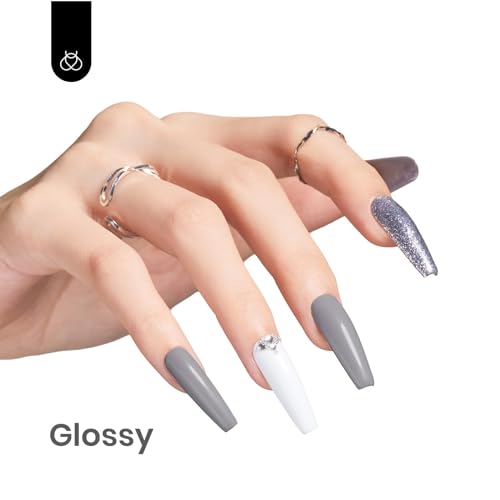 Beetles Profound Gray Gel Nail Polish 15ML - Creme Grey Variation for Long-Lasting Manicure