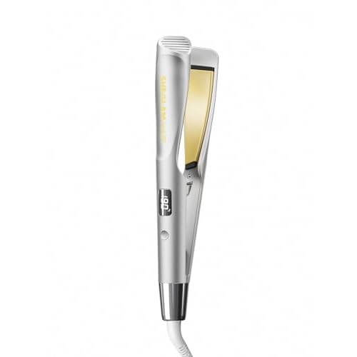 SHEGLAM Sleek Chic Twist Kiss Flat Iron - 2-in-1 Hair Straightener & Curling Iron, 1" Barrel, 60s Fast Heat, 20M Negative Ions, 5 Temp Settings, Travel-Friendly