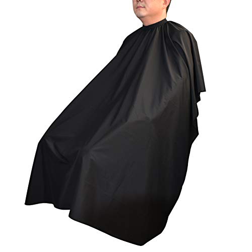 TONGTLETECH 1 Pack Waterproof Hair Cutting Cape Black, Unisex Salon Apron 47x59 Inches