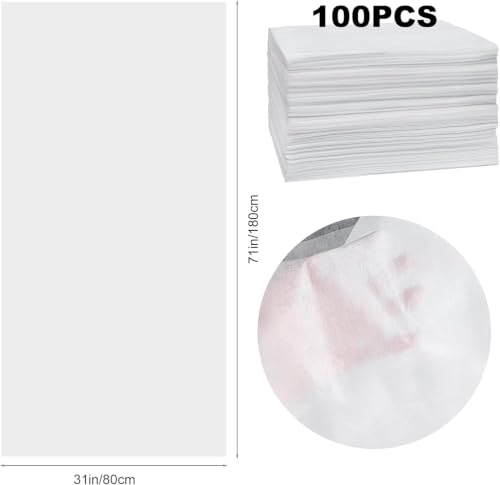 100-Pack 31x71 Disposable Massage Table Covers - Waterproof Non-Woven